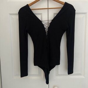 T by Alexander Wang plunge neck bodysuit